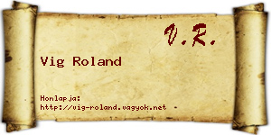Vig Roland névjegykártya